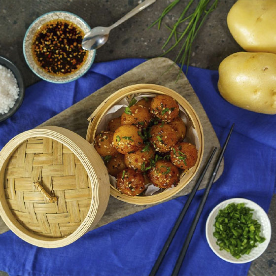 Bolitas de Papa Agridulce