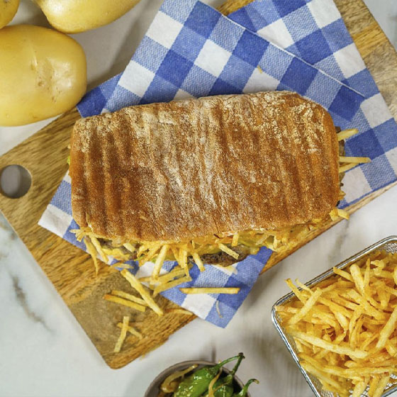 Chapata de Arrachera con Papas Crispy