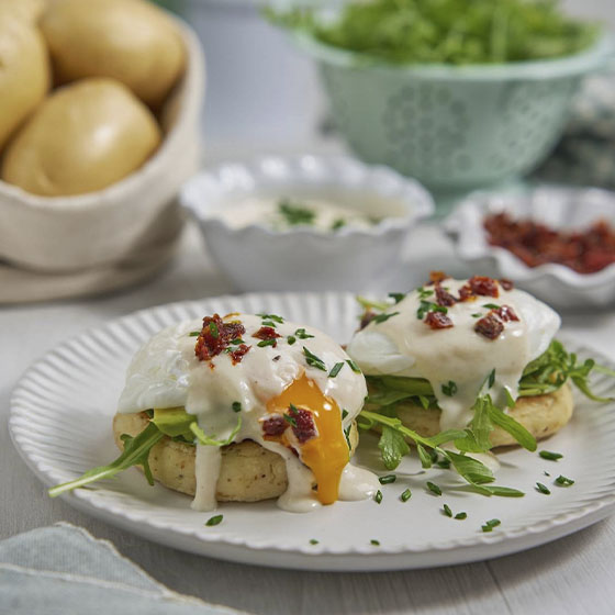 Huevos Benedictinos sobre Papa