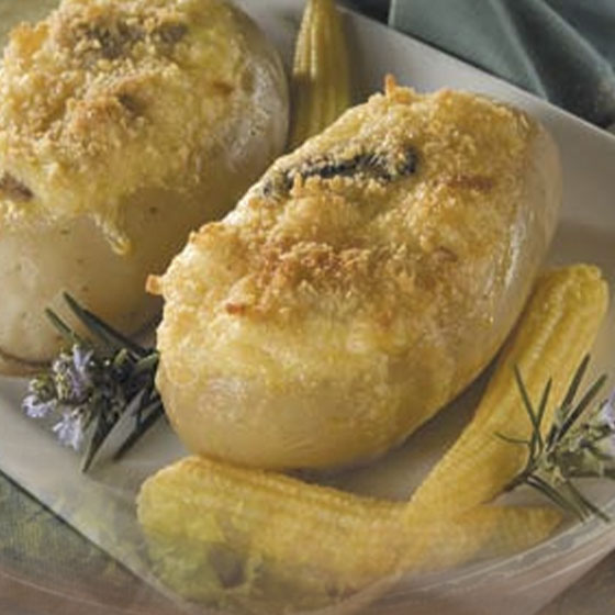 Papas Rellenas de Champiñón con Elotes Miniatura