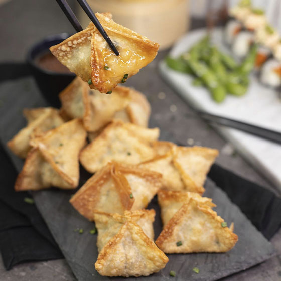 Saquitos de Pasta Philo Rellenos de Papa con Queso Crema